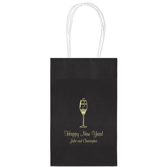 Bubbly Champagne Medium Twisted Handled Bags